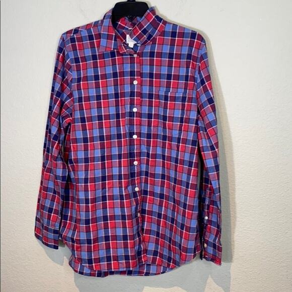 J. Crew Factory Tops - J Crew Factory Plaid Long Sleeve Boy Fit Shirt